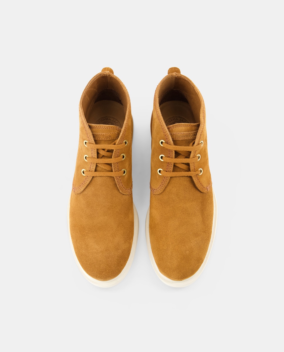 Botins em Velour com Forro de Pele Castanho-4