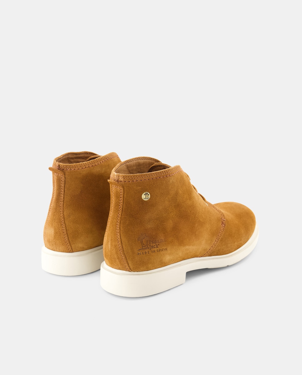 Botins em Velour com Forro de Pele Castanho-3