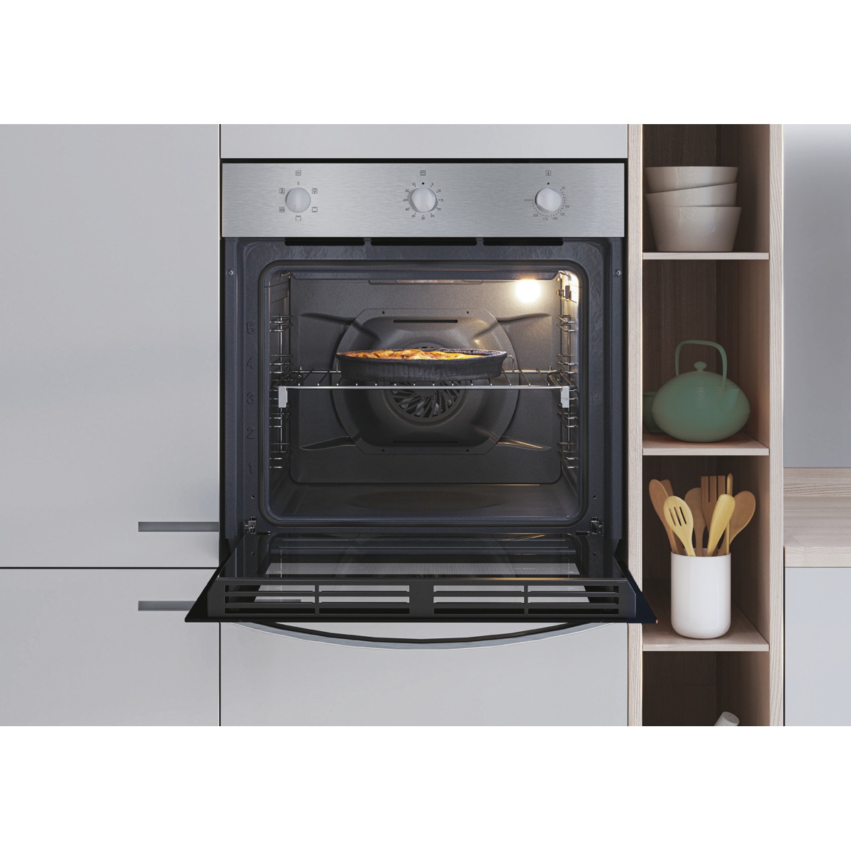 Horno multifunción Candy con 5 funciones, guía telescópica Idea - FIDC X532 Negro-5