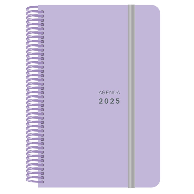 Imagem 0 de Agenda anual 2025 1 dia por página lilás pastel Senfort