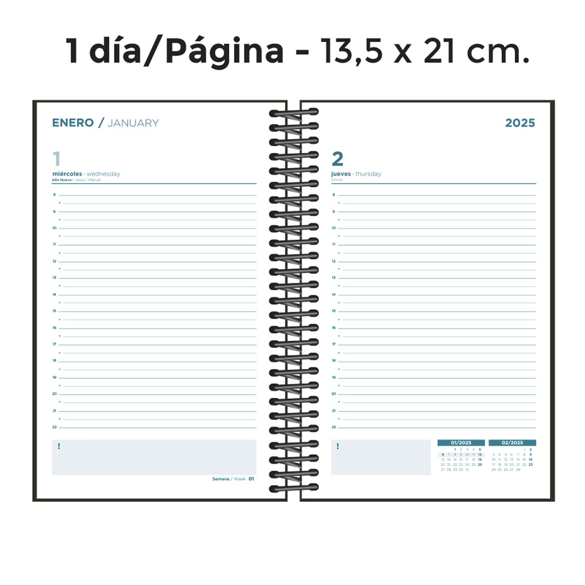 Agenda anual 2025 1 dia por página Aguarela de outono Senfort 2