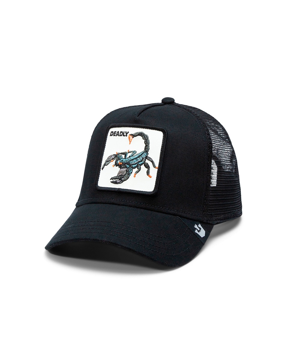 Boné Trucker com Emblema de Escorpião à Frente Preto-2