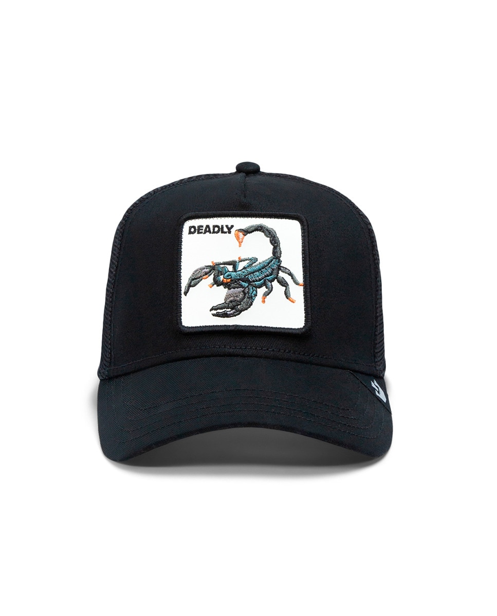 Boné Trucker com Emblema de Escorpião à Frente Preto-1