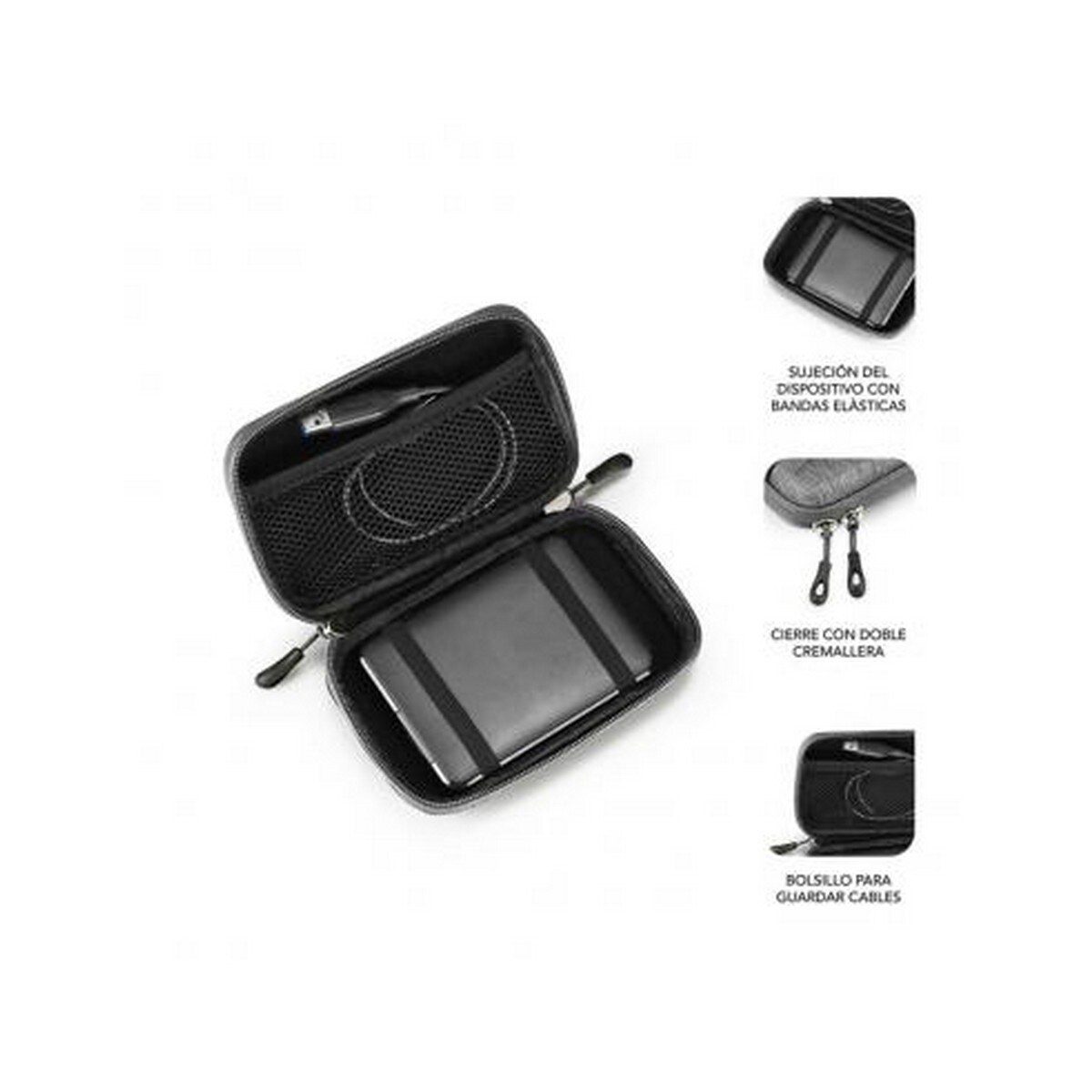 Estojo com Fecho para Disco Rígido Externo 2,5" - Cinzento 2