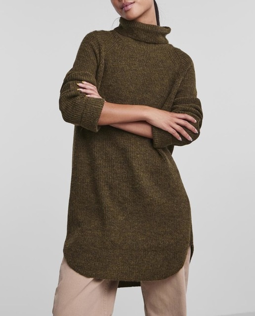 Imagen 0 de Jersey largo de cuello alto de mujer