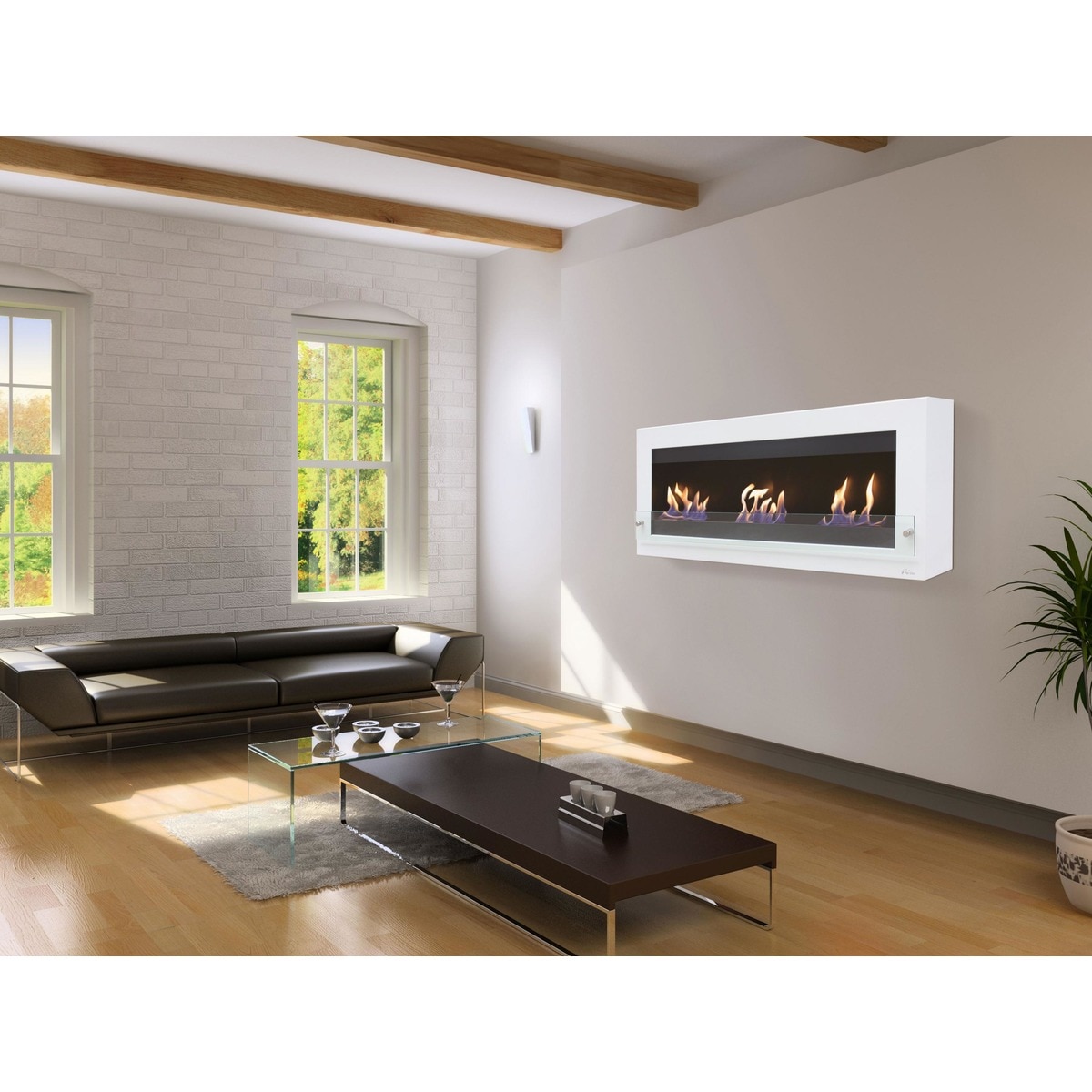 Chimenea Bioetanol 6 kW Melibea B 3,6 l Blanco-7