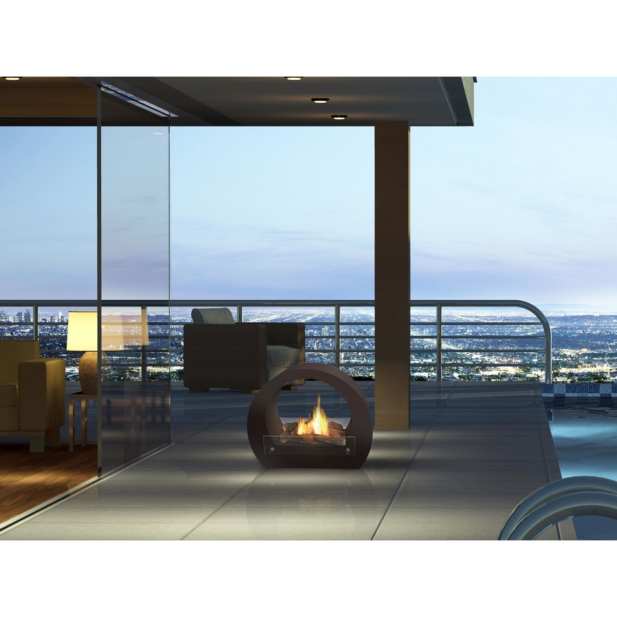 Chimenea Bioetanol de Suelo 2,5 kW Saturn B 1,5 l Negro-9