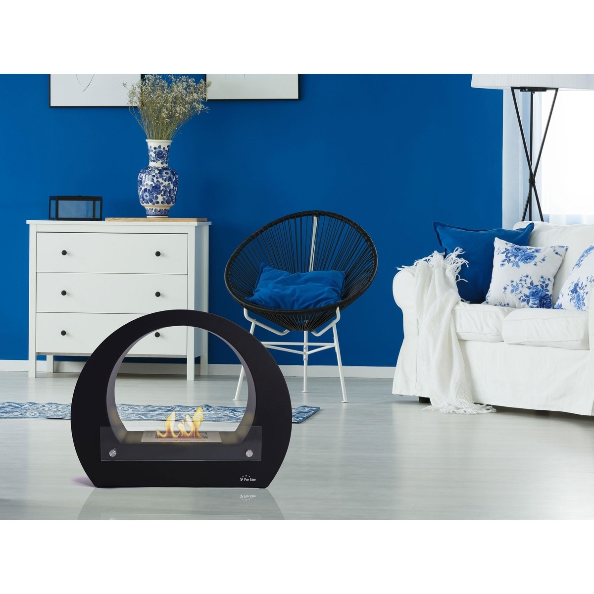 Chimenea Bioetanol de Suelo 2,5 kW Saturn B 1,5 l Negro-8