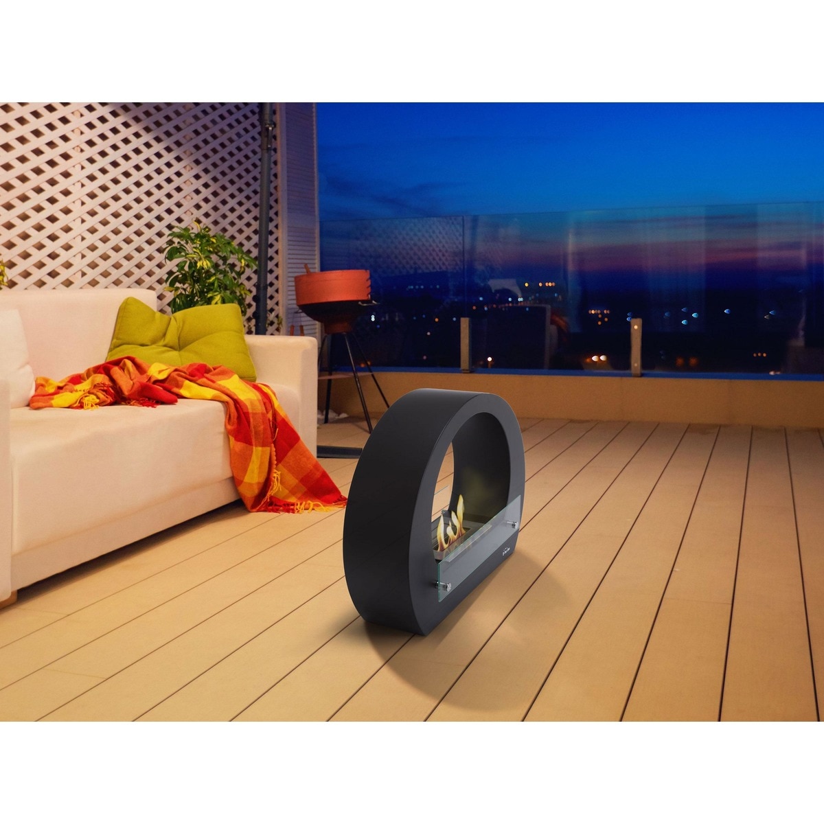Chimenea Bioetanol de Suelo 2,5 kW Saturn B 1,5 l Negro-7