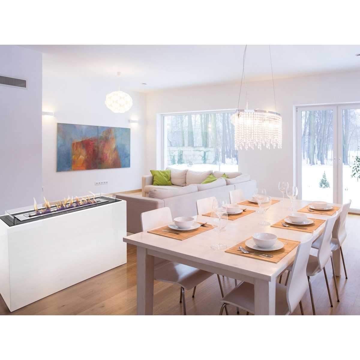 Chimenea Bioetanol Modular de Suelo 5 kW Gea 5 l Blanco-6