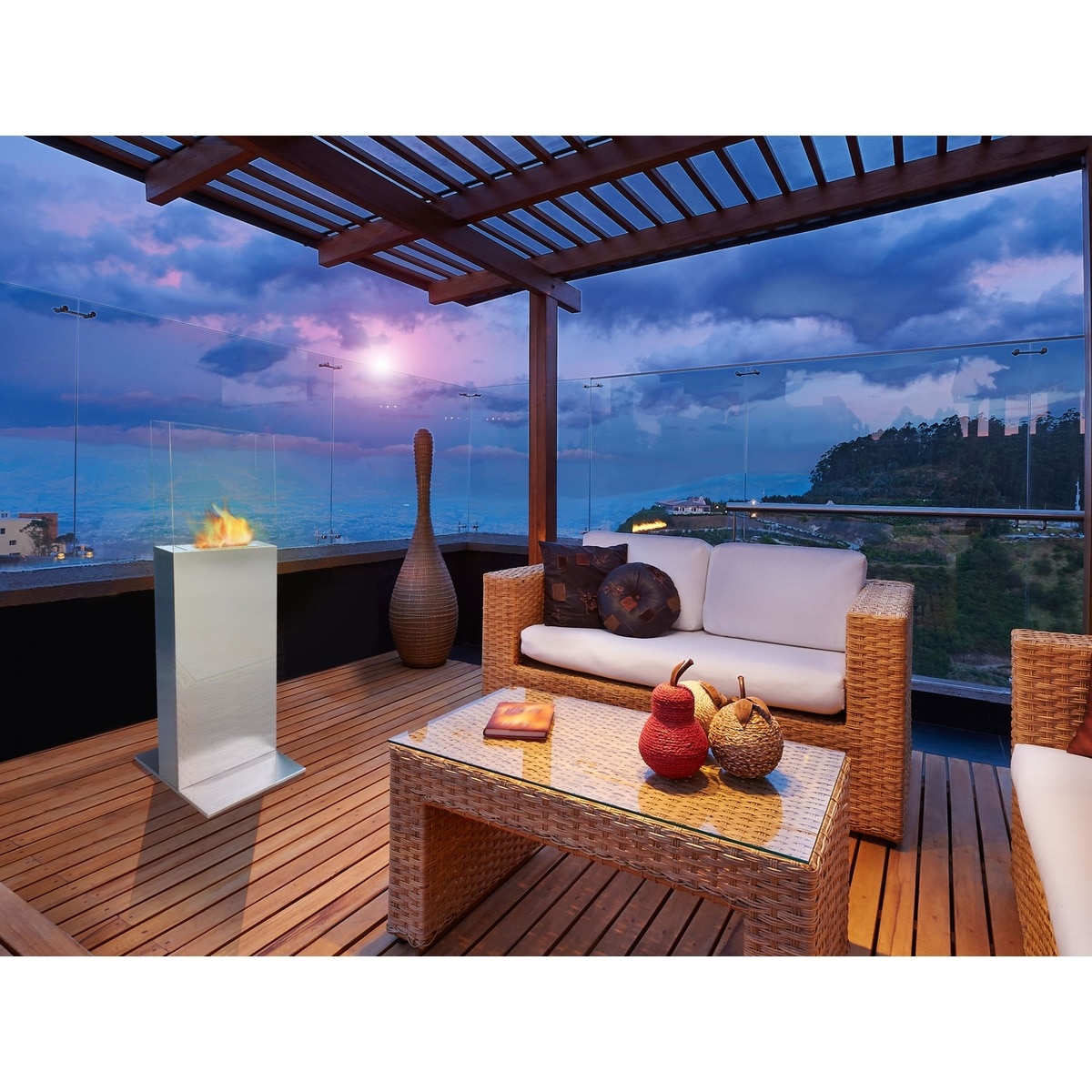 Chimenea Bioetanol de Suelo 1,5 kW Clio 0,8 l Acero Inox-7
