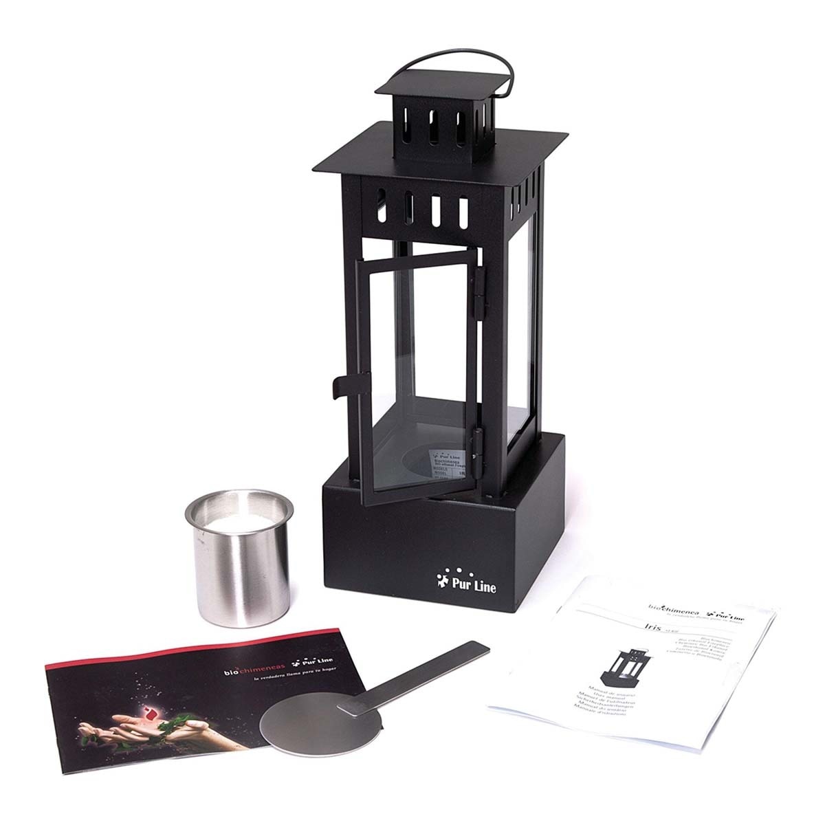 Chimenea Bioetanol de Sobremesa 1 kW Iris B 0,5 l Negro-4