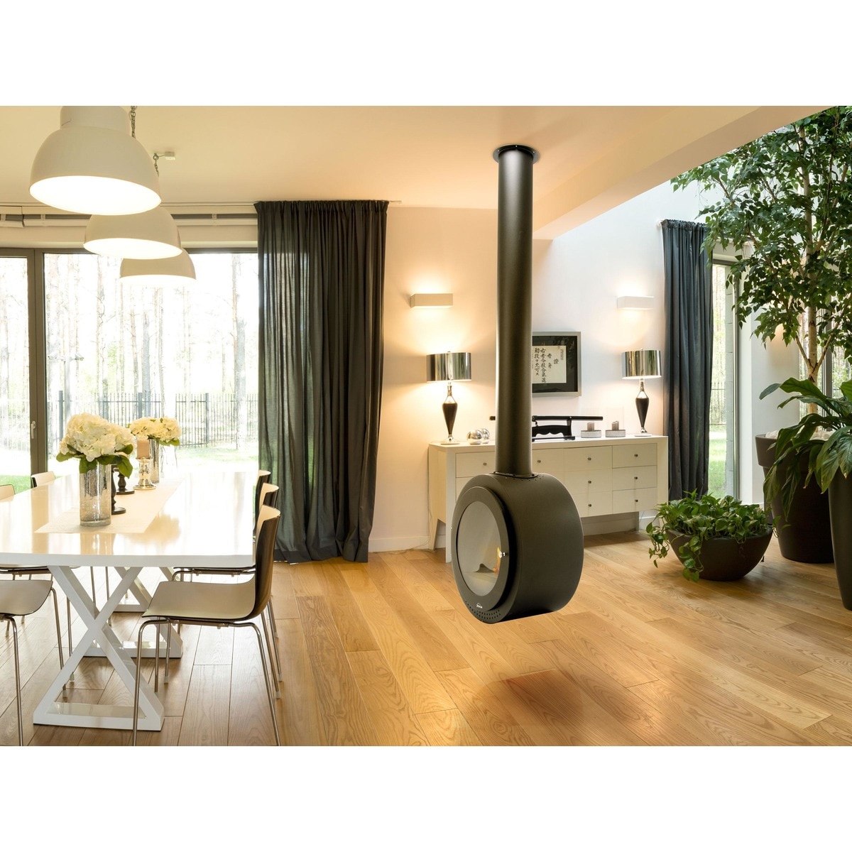 Chimenea Bioetanol Techo 2,5 kW Syke Redonda 1 l Negro-10