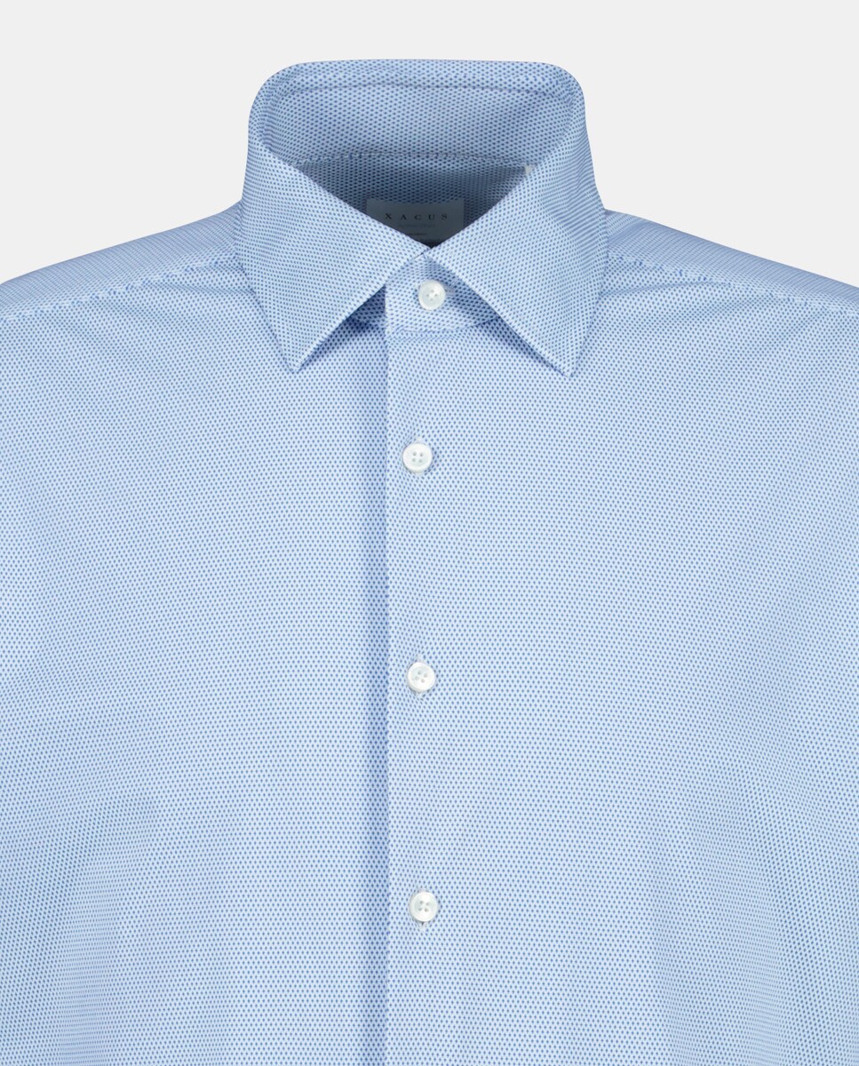 Camisa Italiana de Corte Regular Desportivo Azul-claro-5