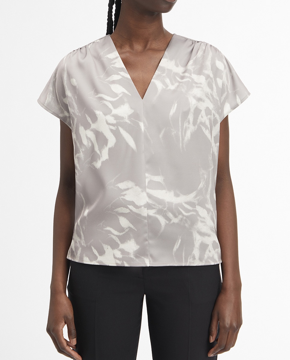 Blusa de mujer en saten con estampado floral Calvin Klein El Corte Ingles