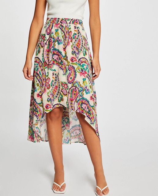 Imagen 0 de Falda acampanada asimétrica estampada