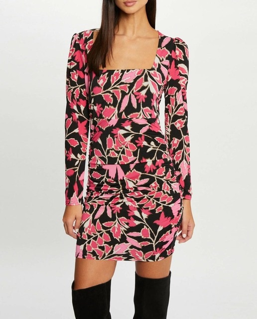 Imagen 0 de Vestido ajustado estampado vegetal