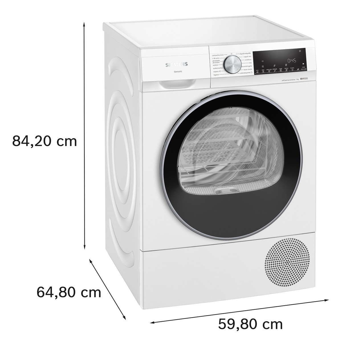Máquina de Secar Roupa Siemens iQ500 WQ45G2D0ES Condensação, Bomba de Calor e de 9 Kg - Branco Branco-2