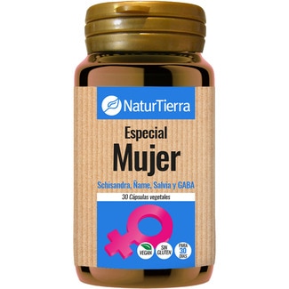 Especial mujer Schisandra, ñame salvia y GABA sin gluten y vegano bote 30 cápsulas vegetales - Naturtierra
