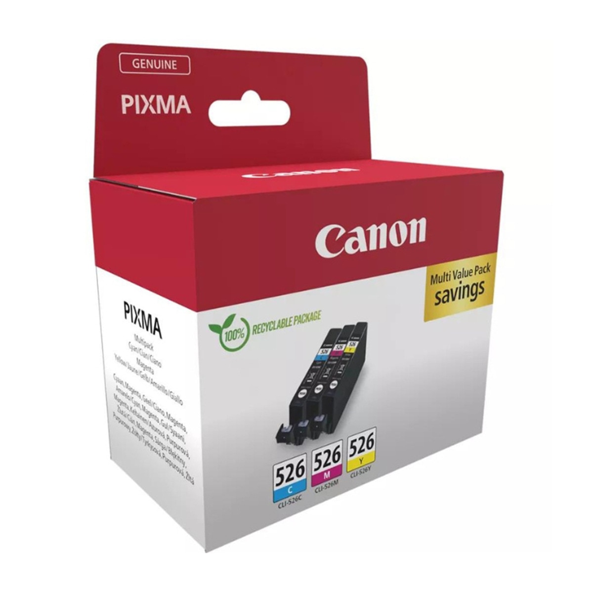 Pack de Cartuchos de tinta original Canon CLI-526 tricolor (4541B018) Tri-Color-2