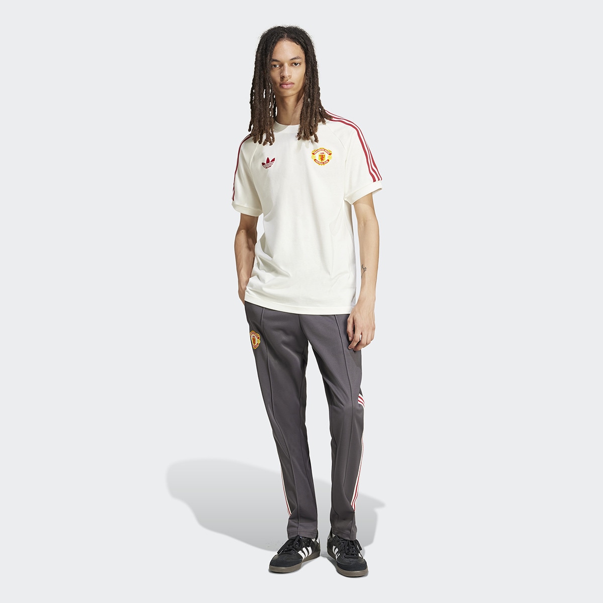 T-shirt de Homem Adicolor Classics Manchester United FC 3 Faixas Branco-5