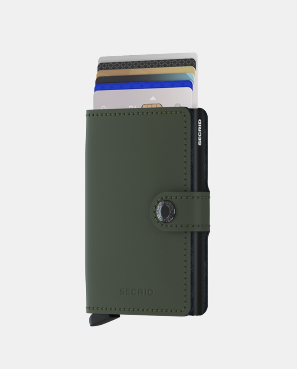 Porta-Cartões em Pele Mate com Proteção RFID - Verde Verde-2