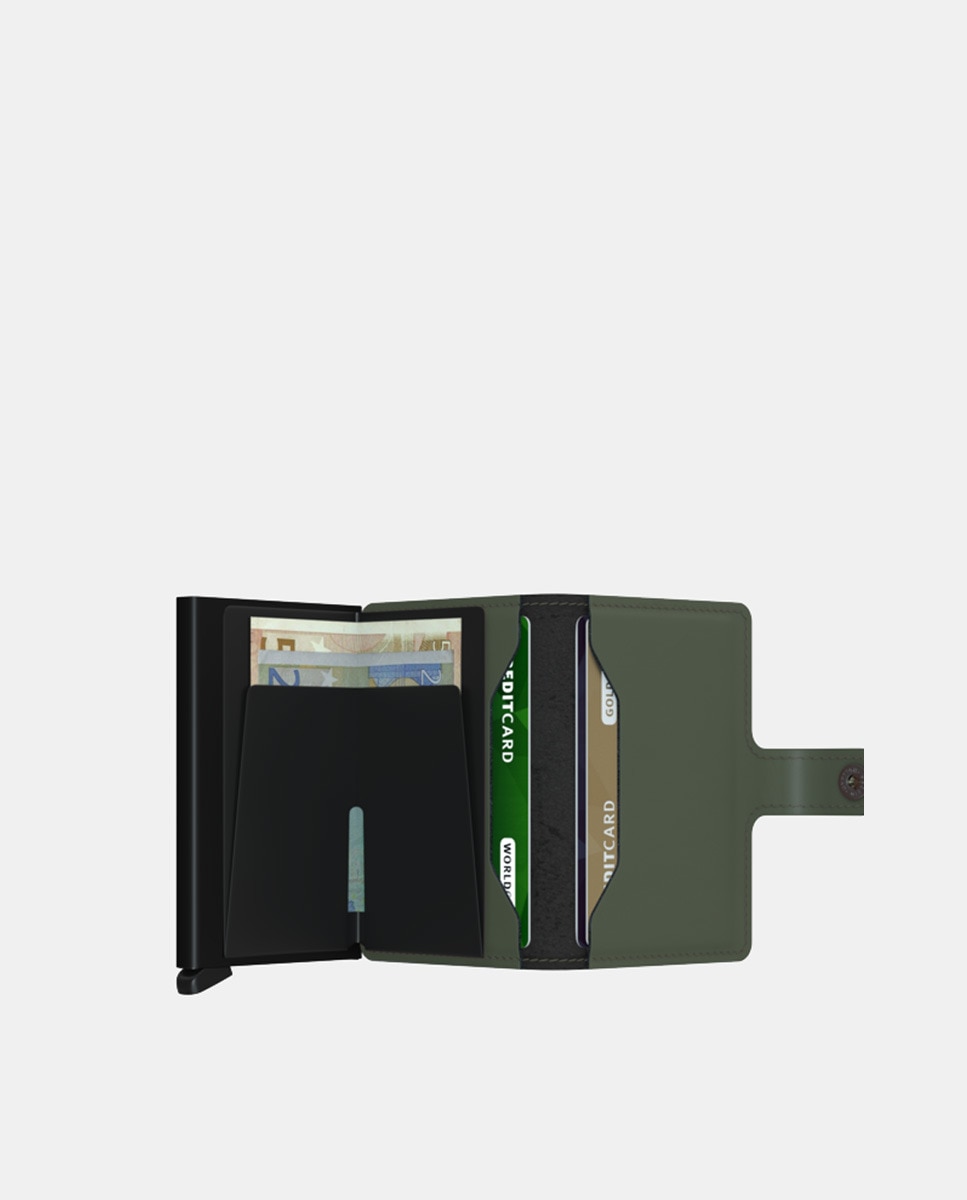Porta-Cartões em Pele Mate com Proteção RFID - Verde Verde-3