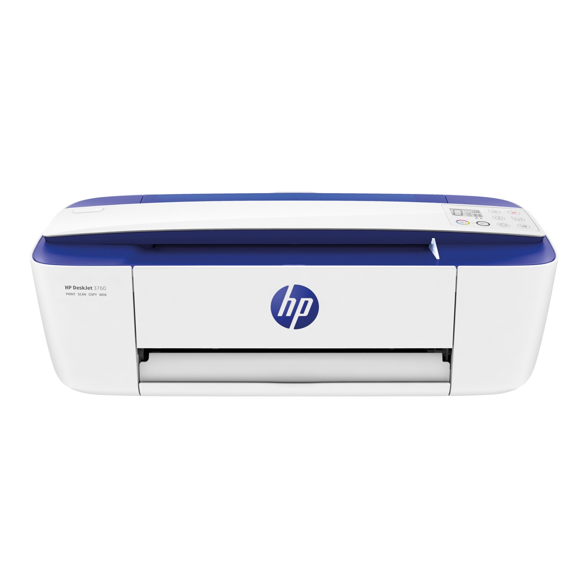 Impresora Multifunción tinta HP DeskJet 3760, Wi-Fi, copia, escanea, compatible con Instant Ink (Reacondicionado casi a estrenar) Blanco / Azul-1