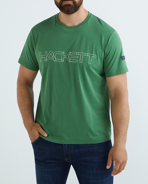 Imagen 0 de Camiseta de hombre de manga corta lisa con logo en el pecho tallas grandes