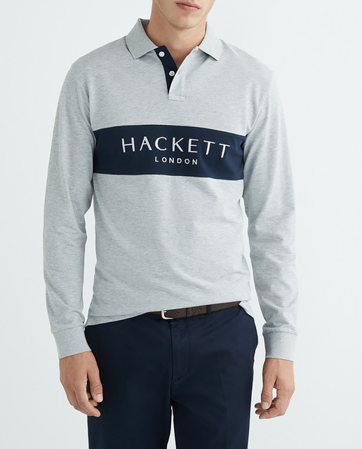 Imagen 0 de Polo de hombre classic fit manga larga con panel con logo en el pecho