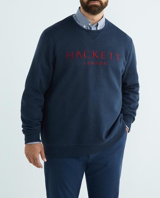 Imagen 0 de Sudadera de hombre tallas grandes de manga larga con logo bordado en el pecho tallas grandes