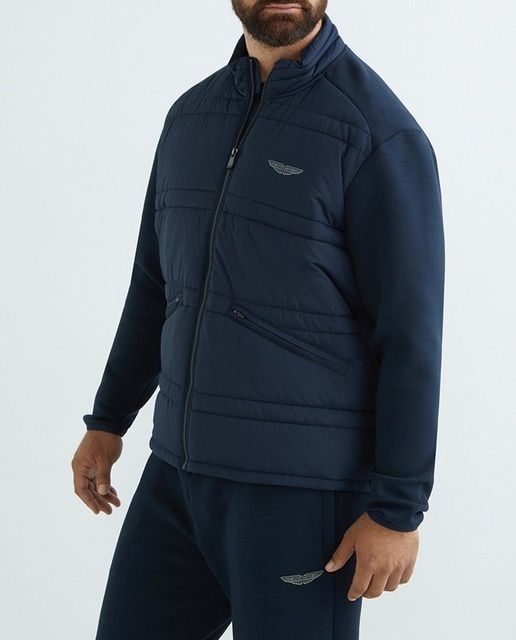 Imagen 0 de Chaqueta de hombre híbrida con delantero de nylon y con cremallera tallas grandes