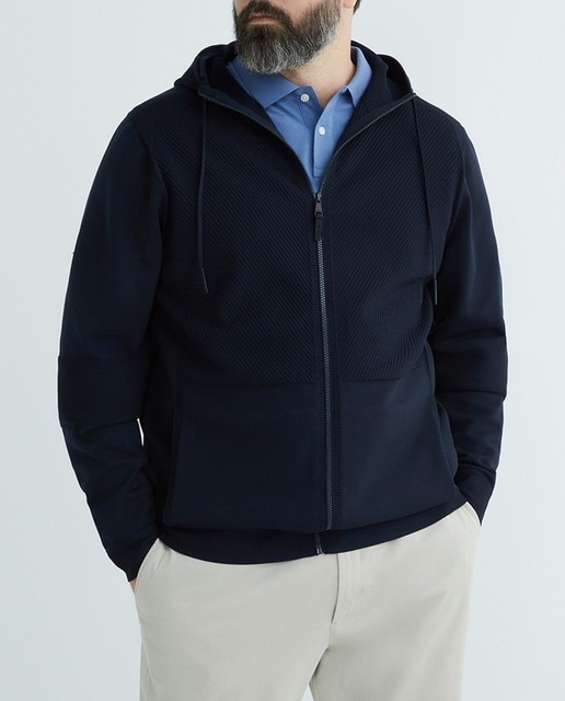 Imagen 0 de Hoodie de hombre de punto con capucha y cremallera tallas grandes