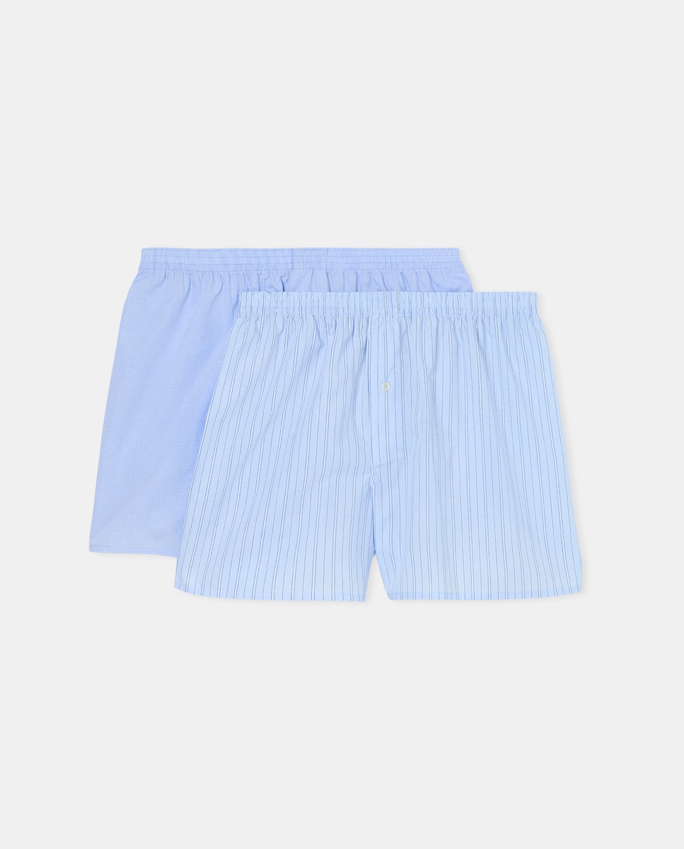 Pack de 2 Boxers em Tecido com Mini Vichy Azul-1