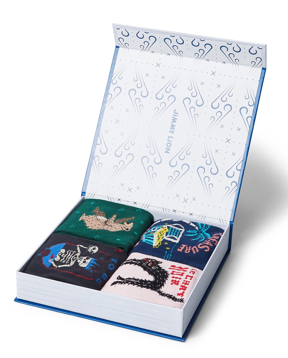 Pack de Quatro Pares de Meias Library Collection Multicolor-1