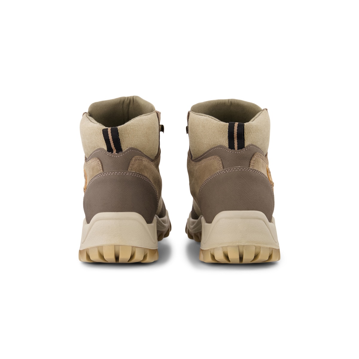 Botas de Campo em Tecido e Croute Taupe-5