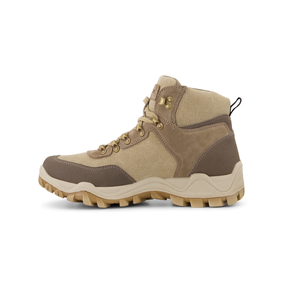 Botas de Campo em Tecido e Croute Taupe-3