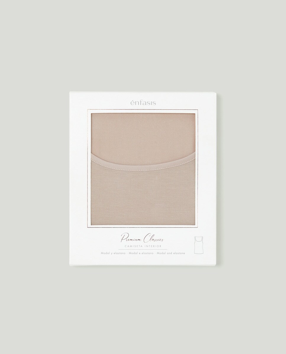 Camisola Interior com Vivos de Cetim Vison Claro-6