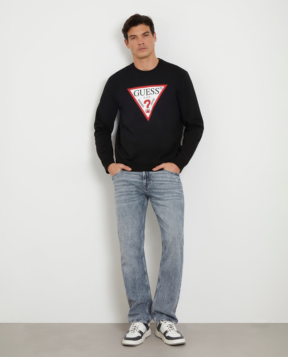 Guess Jeans Sudadera Guess Negra Hombre Sudadera Sin Capucha De