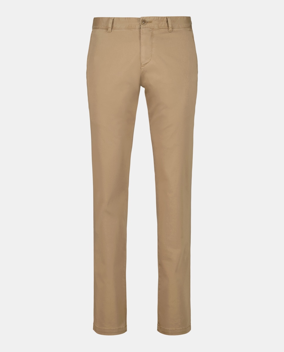 Calças chino de homem slim bege Bege-4