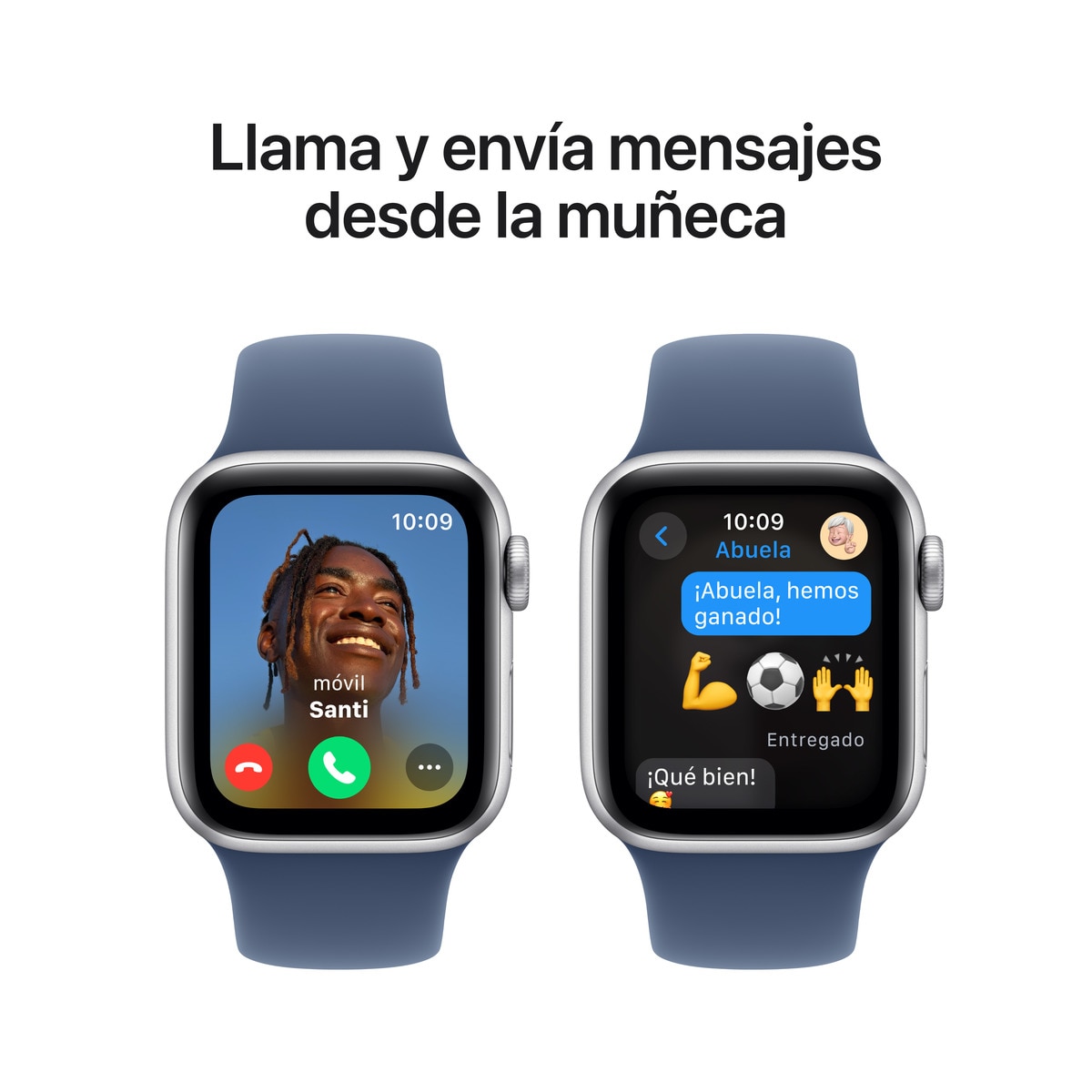 Apple Watch SE GPS 40mm Aluminio Plata con correa Deportiva Azul Denim M/L Plata-4
