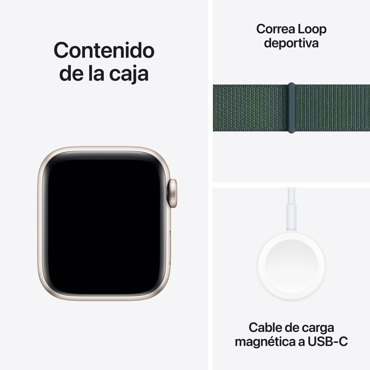 Apple Watch SE GPS 40mm Aluminio Blanco Estrella con correa Loop Deportiva Verde Lago Blanco estrella-7
