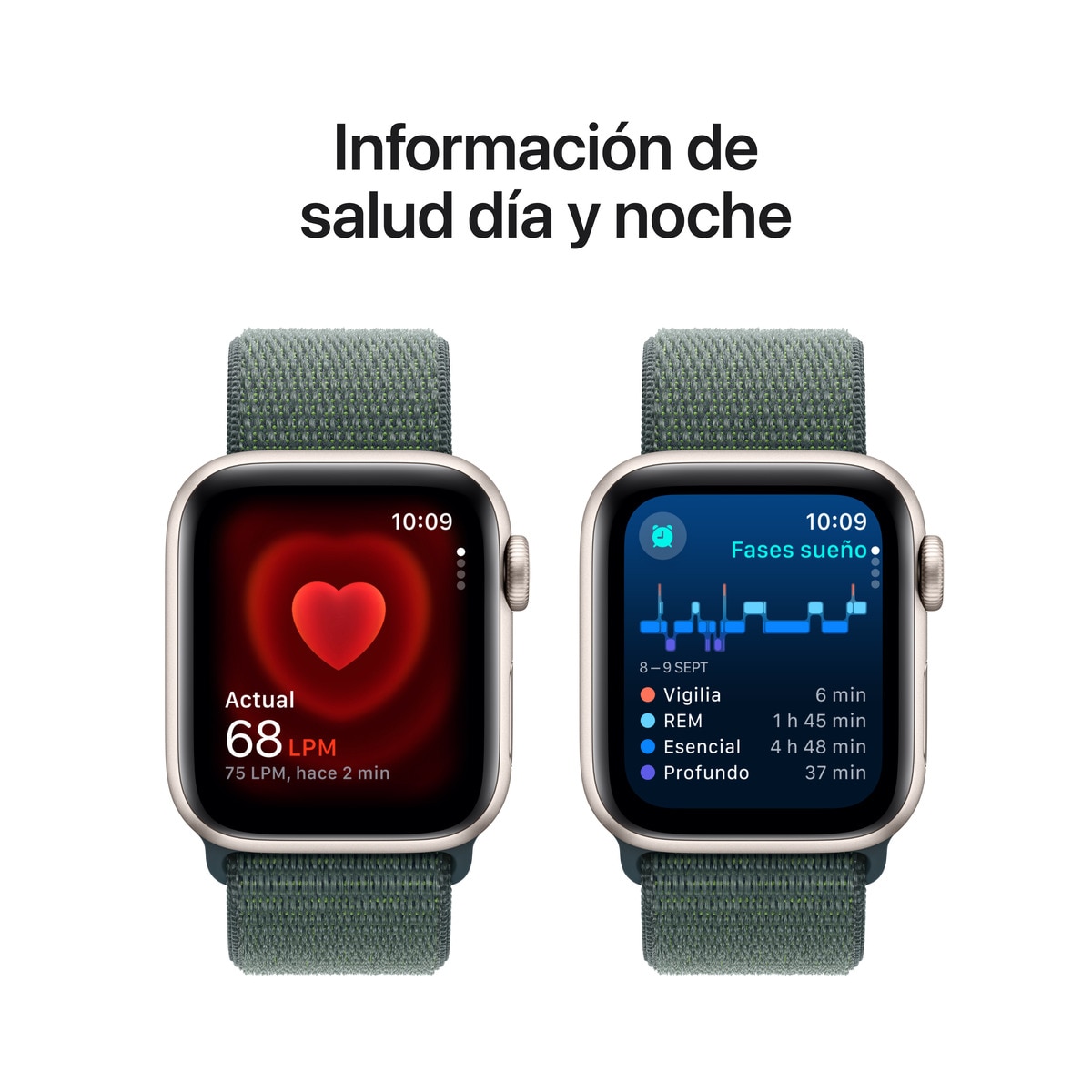 Apple Watch SE GPS 40mm Aluminio Blanco Estrella con correa Loop Deportiva Verde Lago Blanco estrella-5
