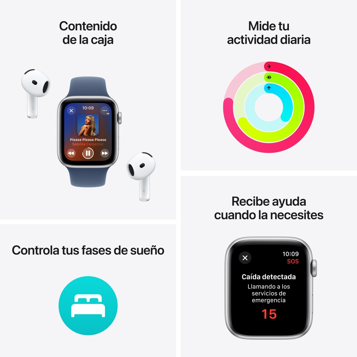 Apple Watch SE GPS + Cellular 40mm - Alumínio Prata com Bracelete Desportiva Azul Denim (Tam. S/M) Prata-3