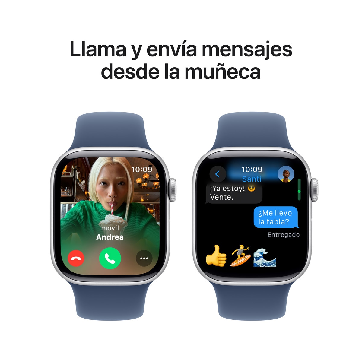 Apple Watch Series 10 GPS 42mm - Alumínio Prata com Bracelete Desportiva Azul Denim (Tam. S/M) Prata-8