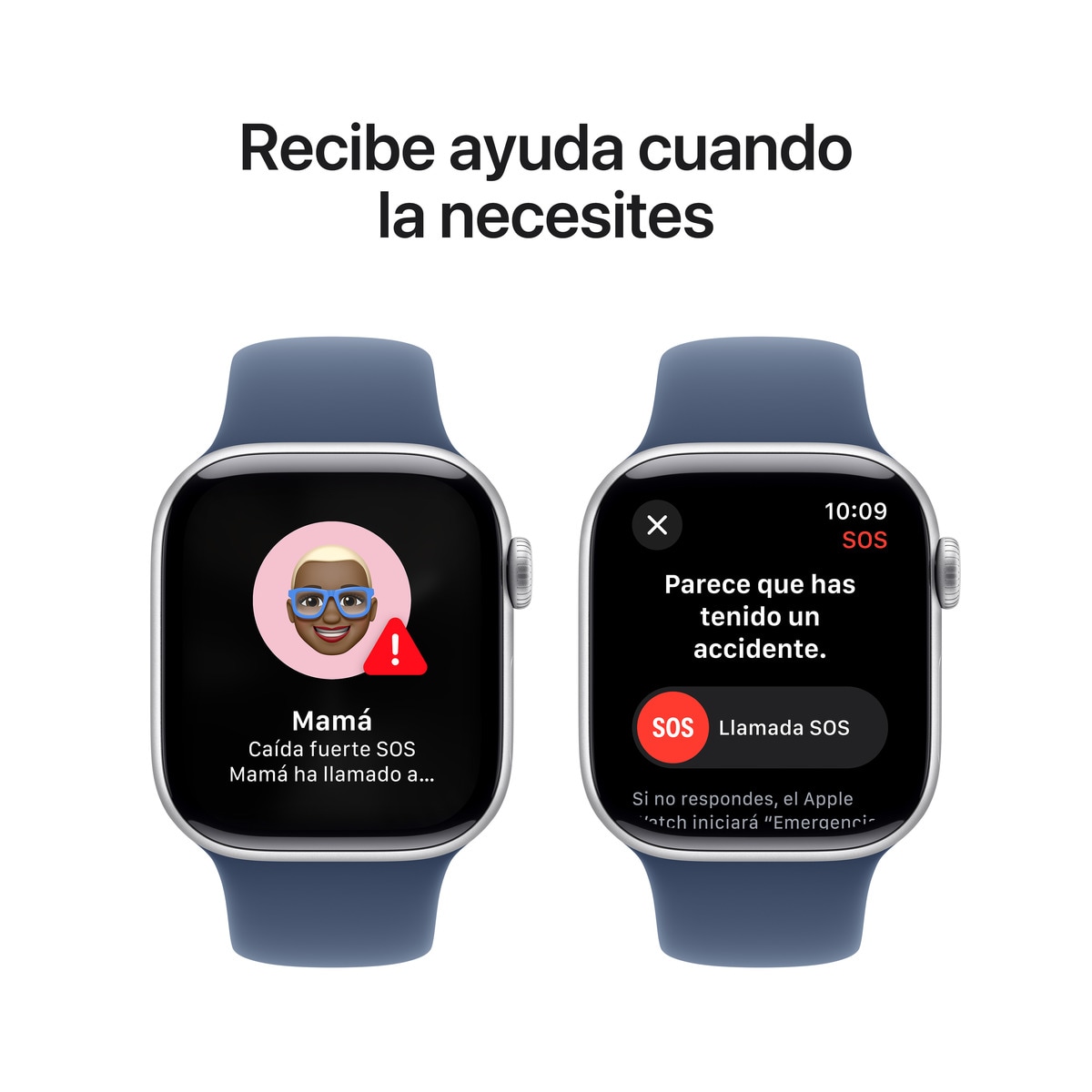 Apple Watch Series 10 GPS 42mm - Alumínio Prata com Bracelete Desportiva Azul Denim (Tam. S/M) Prata-7