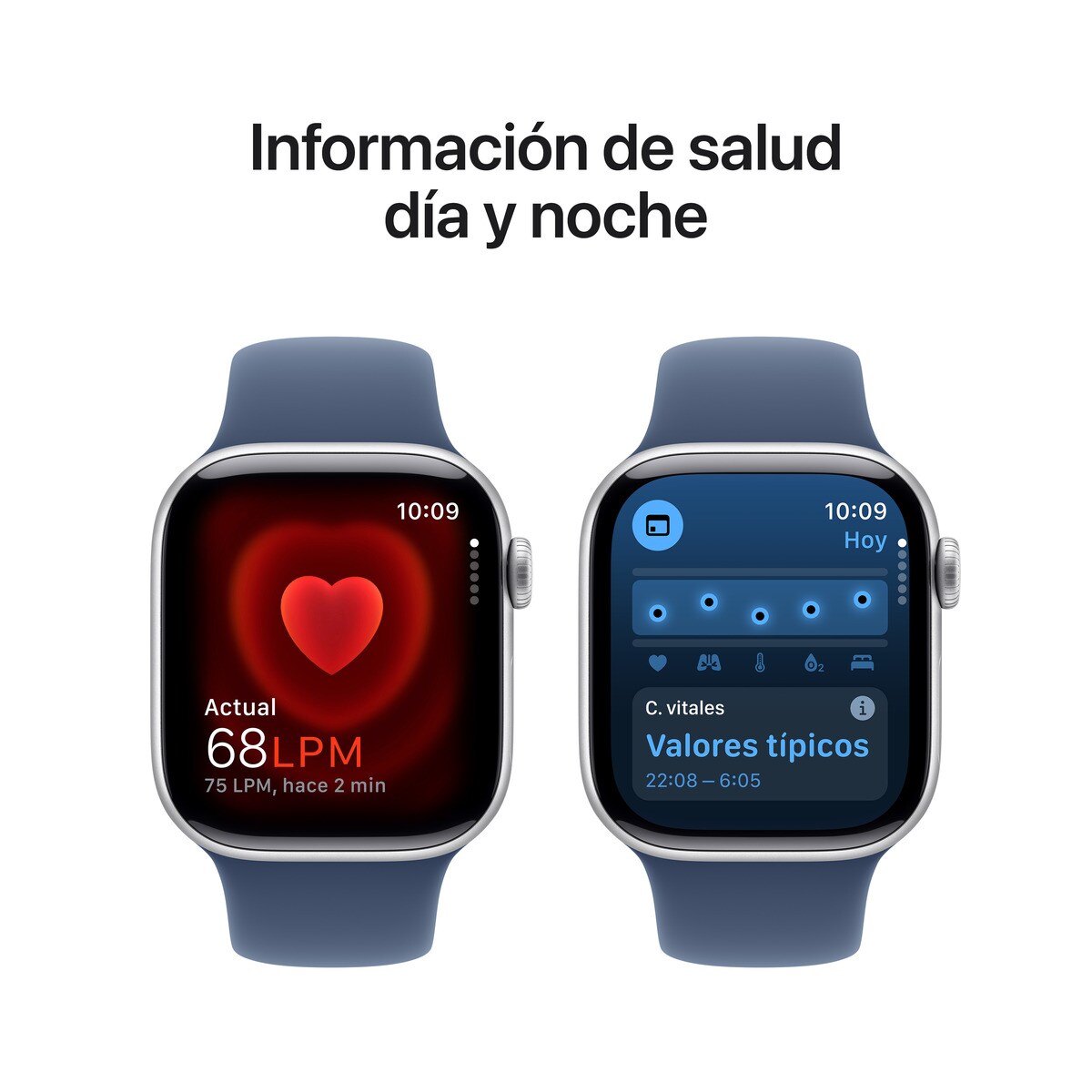 Apple Watch Series 10 GPS 42mm Aluminio Plata con correa Deportiva Azul Denim S/M Plata-6