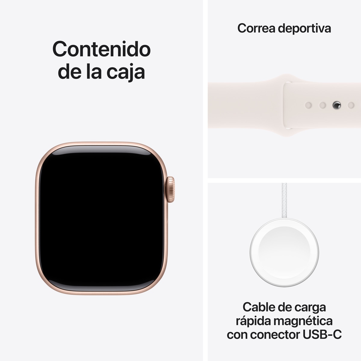 Apple Watch Series 10 GPS 42mm Aluminio Oro Rosa con correa Deportiva Rosa Rubor M/L Oro Rosa-10