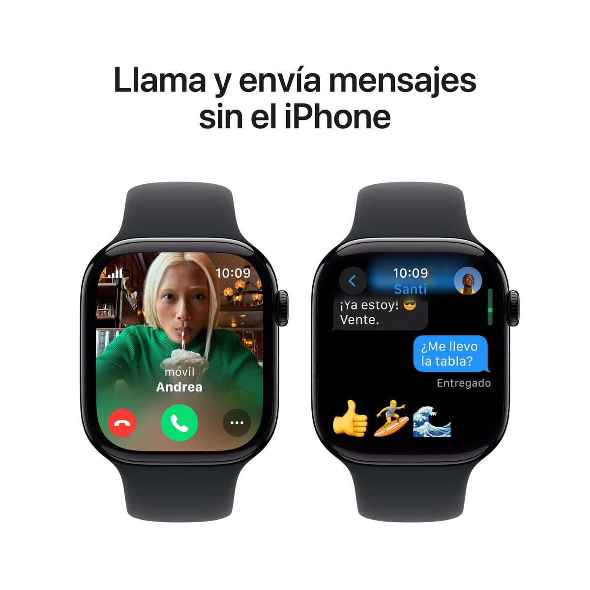 Apple Watch Series 10 GPS + Cellular 42mm Aluminio Negro Azabache con correa Deportiva Negra S/M Negro Azabache-8