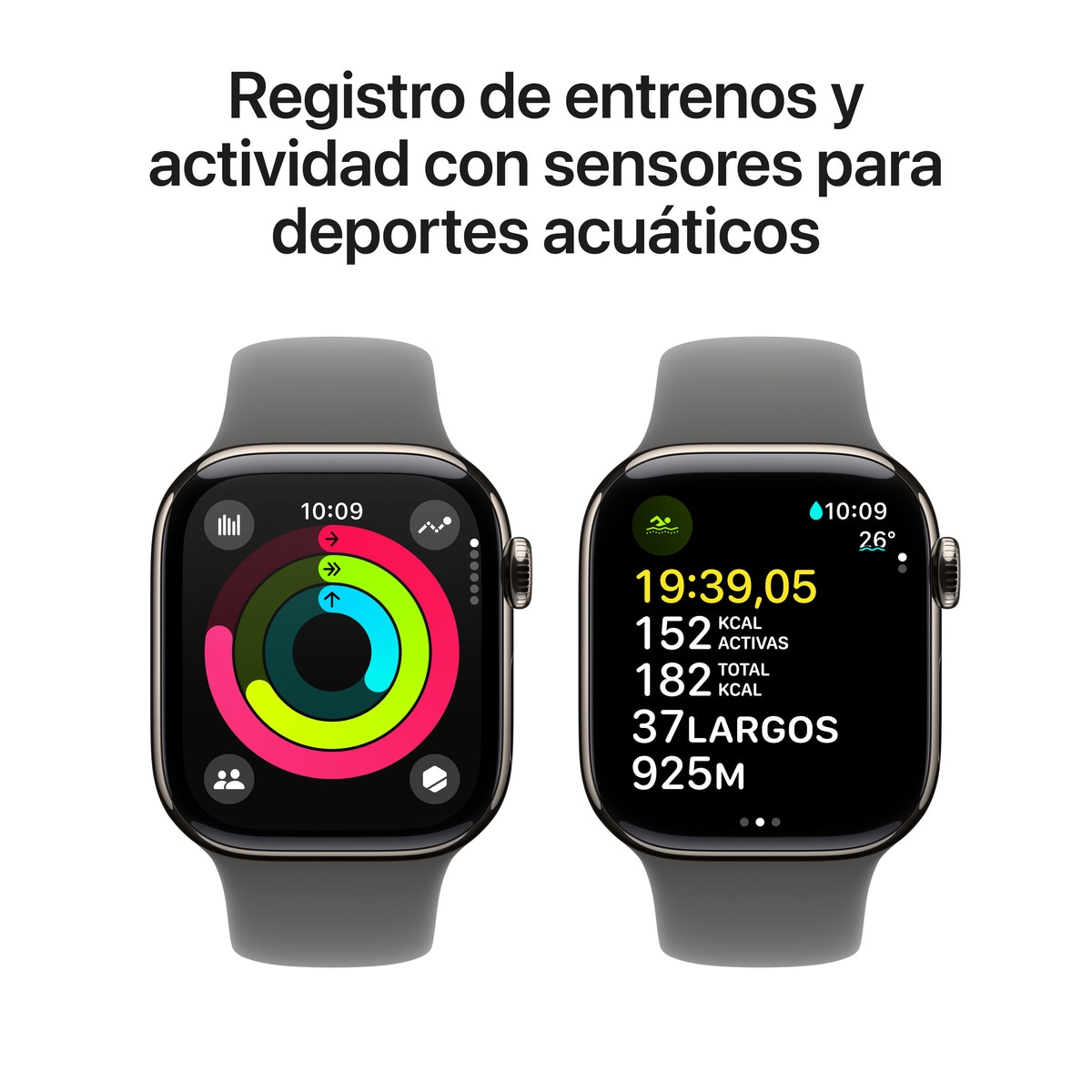 Apple Watch Series 10 GPS + Cellular 42mm Titanio Natural con correa Deportiva Gris Piedra M/L Natural-5